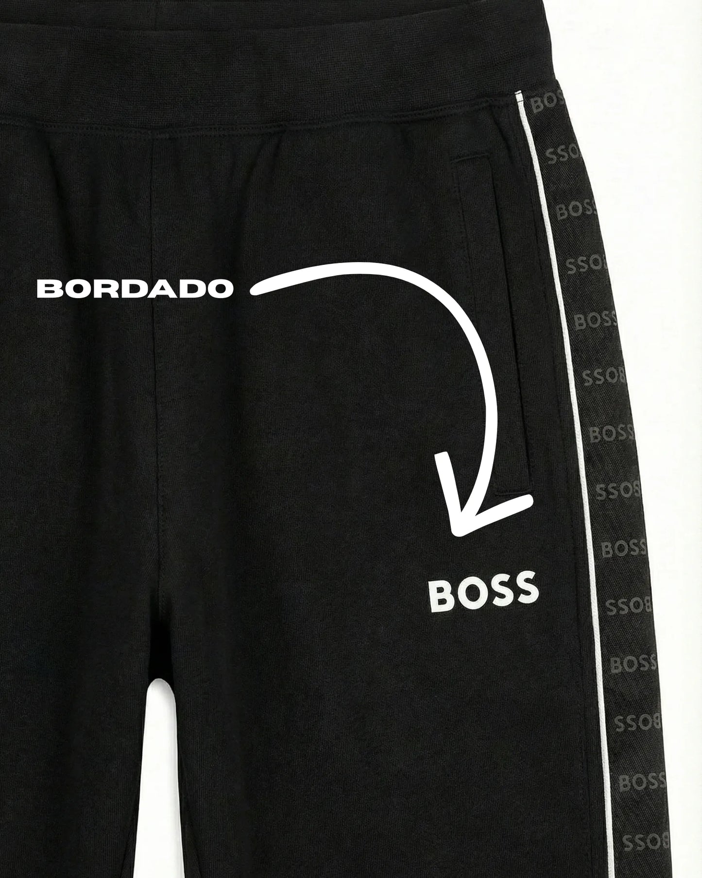 Sudadera Algodon B0SS Relaxed Negra