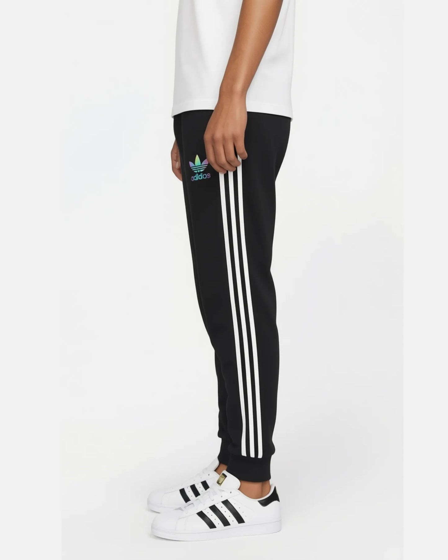 Sudadera Algodon Ad1das 3 Bandas Negra