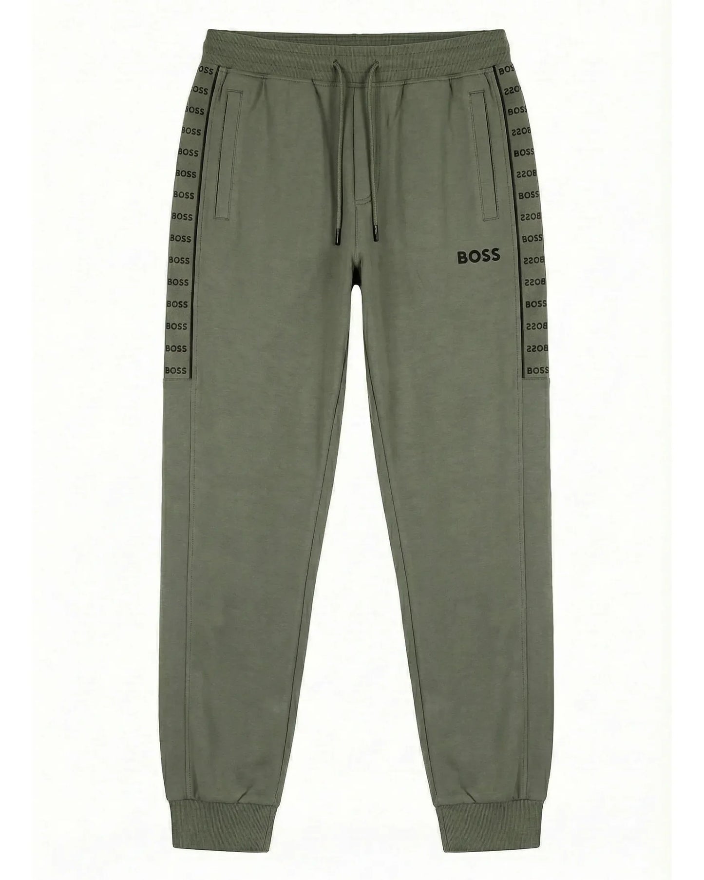 Sudadera Algodon B0SS Relaxed Verde Militar