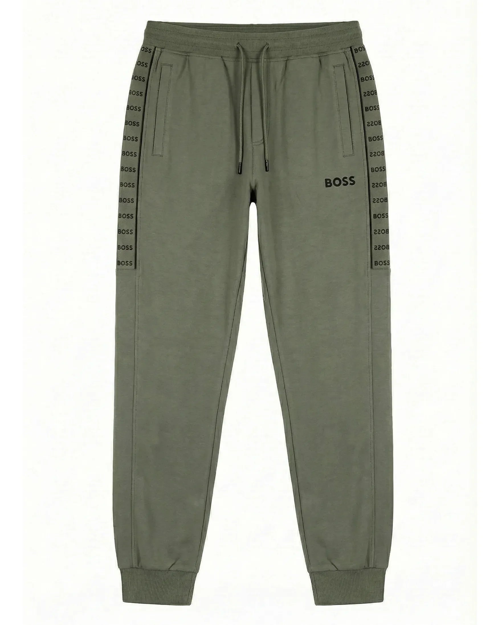 Sudadera Algodon B0SS Relaxed Verde Militar