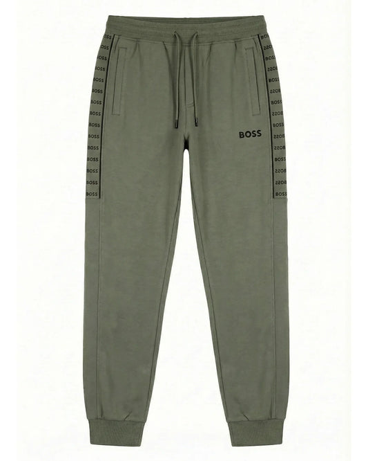 Sudadera Algodon B0SS Relaxed Verde Militar