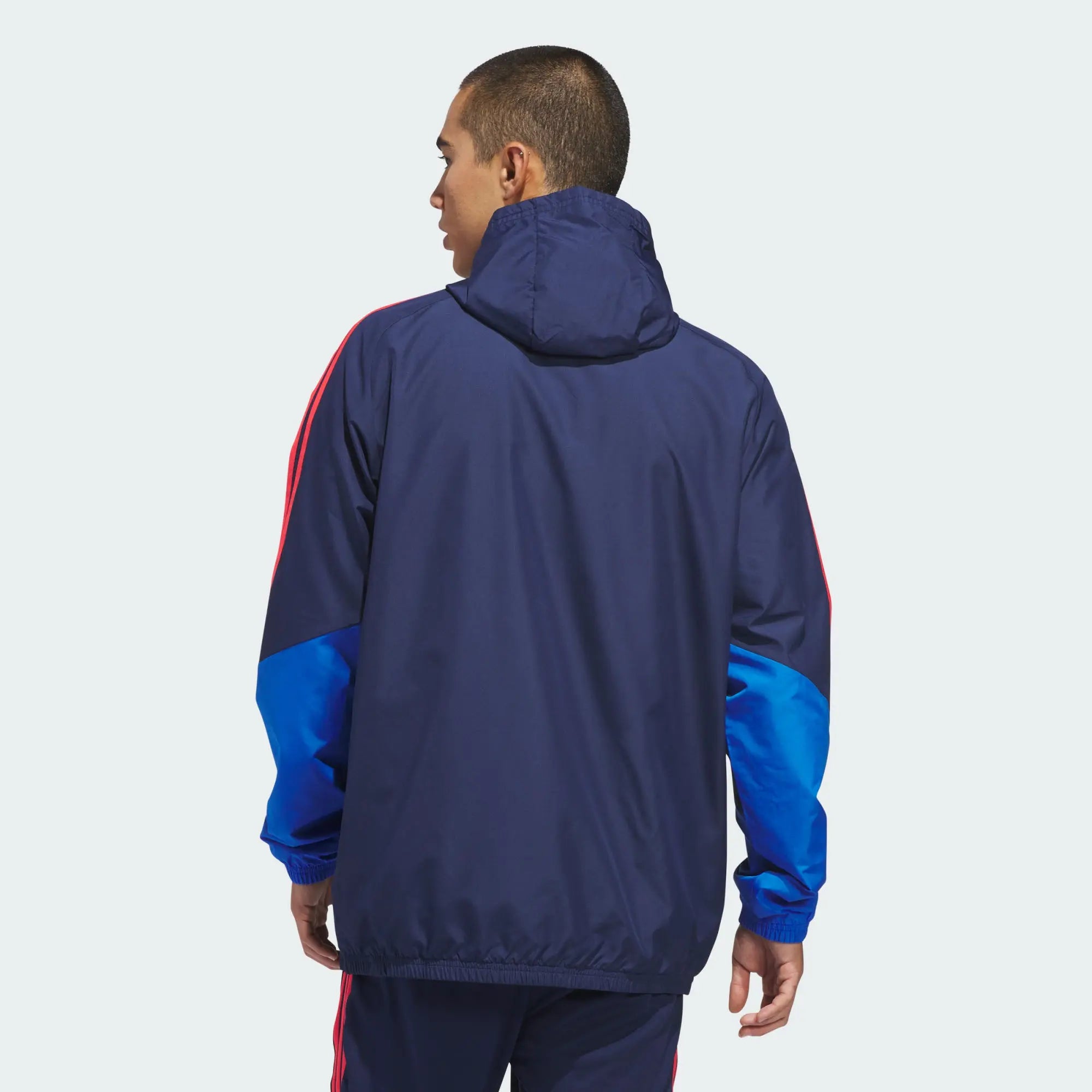Chaqueta Colombia Azul Oscuro Impermeable Capucha Encauchetada