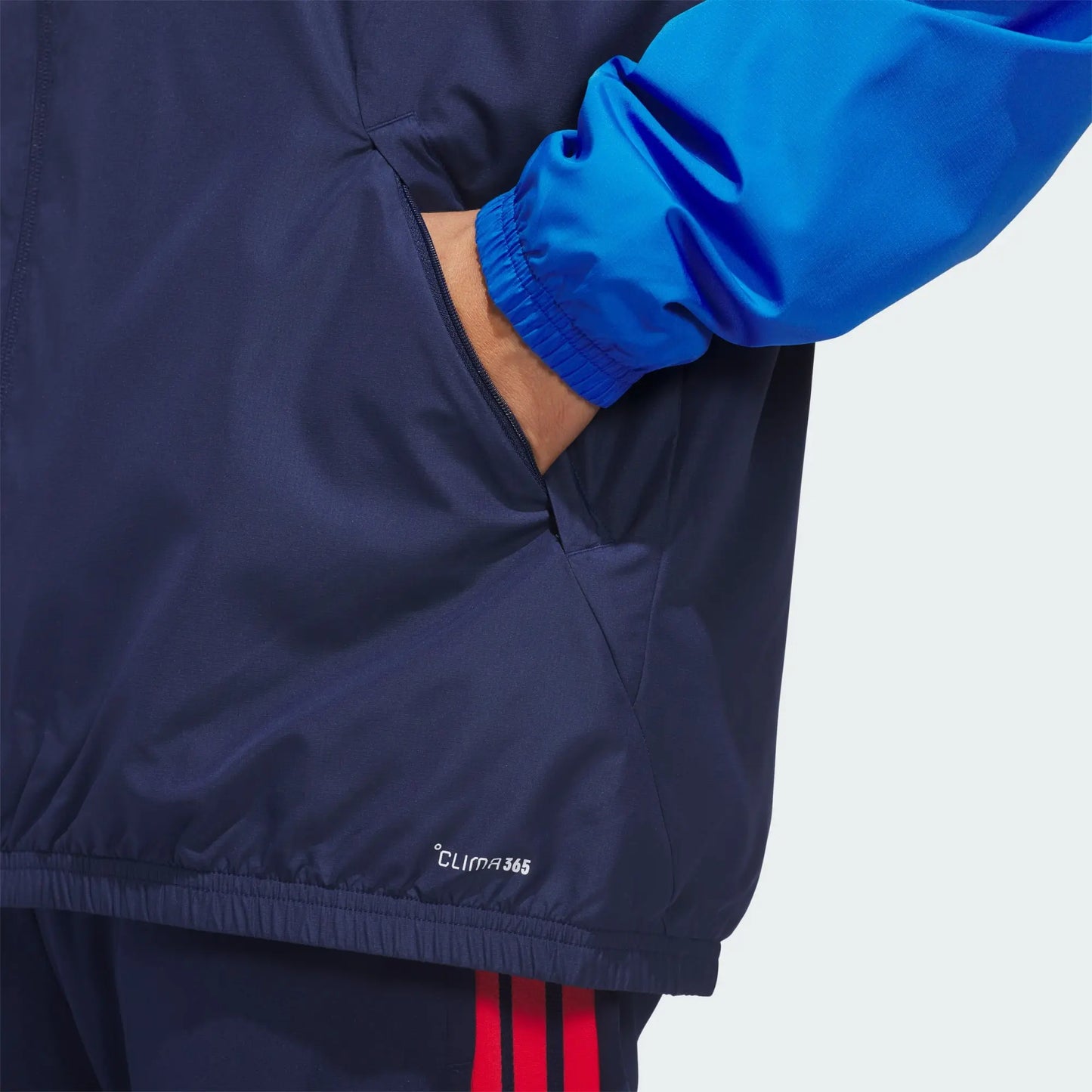 Chaqueta Colombia Azul Oscuro Impermeable Capucha Encauchetada